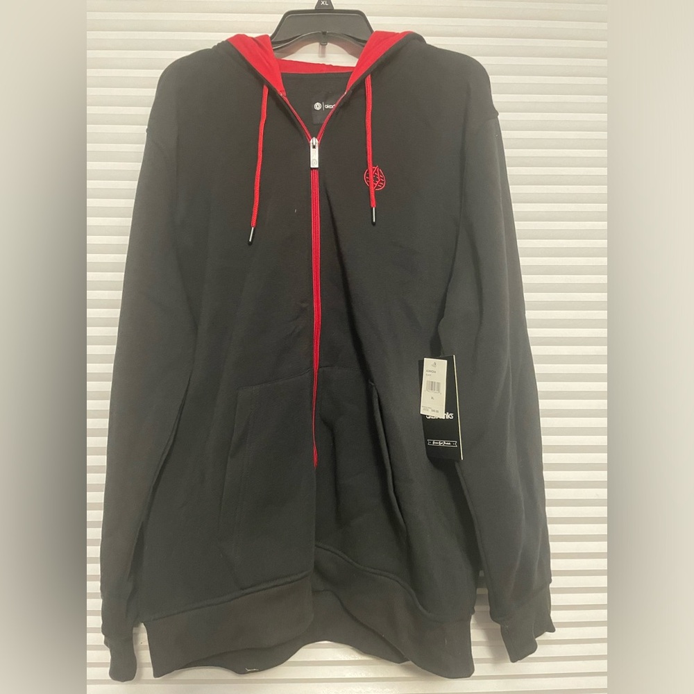 Akademiks Black Full Zip Hooded Sweatshirt.  Mens XL NWT